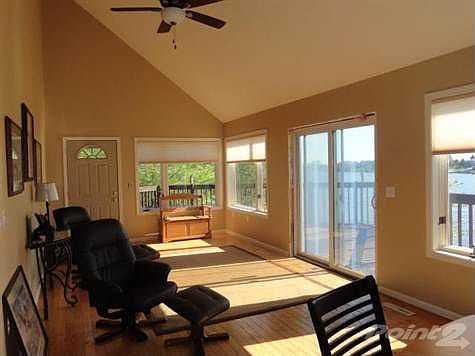 Living room overlooking lake