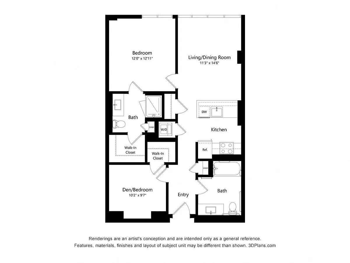 Floor plan B05A - JR 2 Bedroom