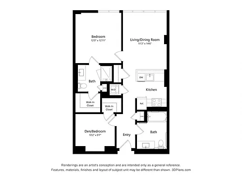 Floor plan B05A - JR 2 Bedroom