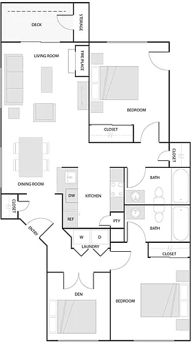Floor plan 2 Bed/2 Bath-C