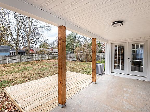 Covered back porch and deck