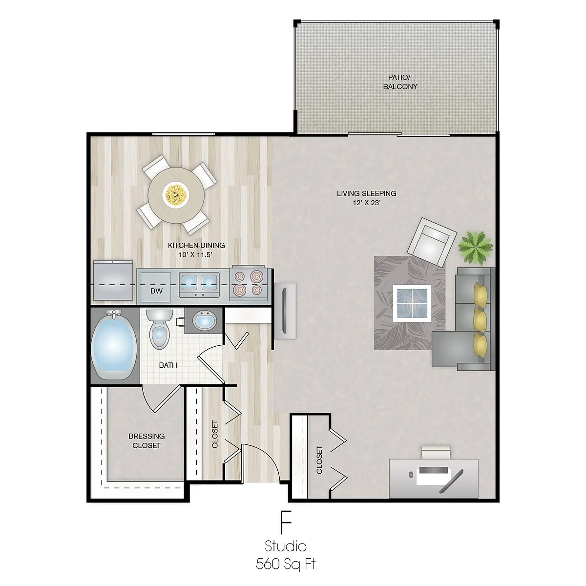 Floor plan Studio F