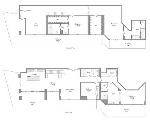 Floor plan D1 - 4BR 4BA (4270 SF)