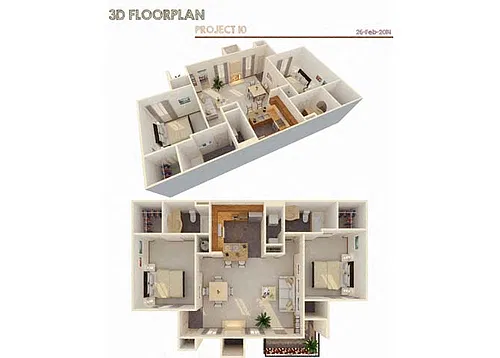 Floor plan 2 Bed (Fireplace Optional)
