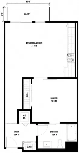 Floor plan 1 Bedroom 2