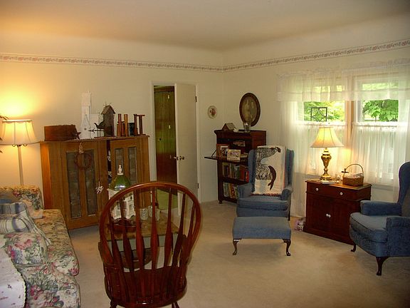 Living room looking into den
