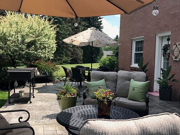 back patio, stamped concrete