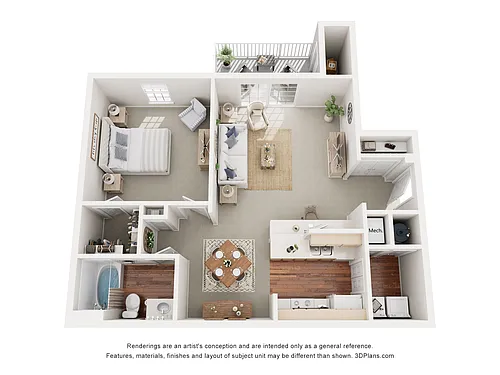 Floor plan 1x1R