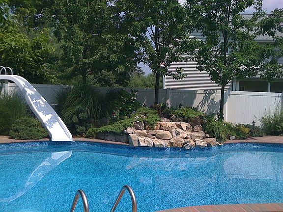 Pool and waterfall - rear northside