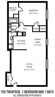 Floor plan 1Bedroom 1Bathroom