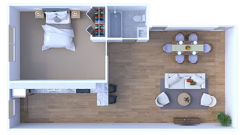 Floor plan 1 BR - 1 BTH Renovated