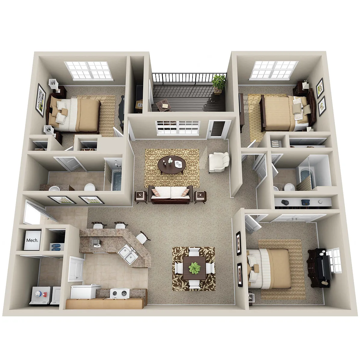 Floor plan Three Bedroom