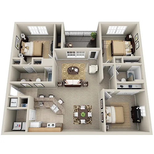Floor plan Three Bedroom