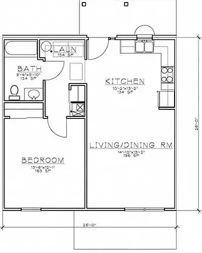 Floor plan 1 Bdrm