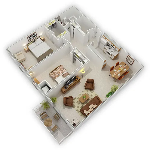 Floor plan 2 Bedroom 1 Bathroom