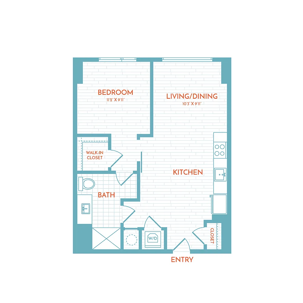 Floor plan C2 | 1 Bed | 1 Bath