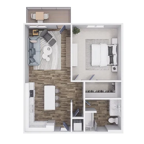Floor plan 1x1 - 699 sqft - A4