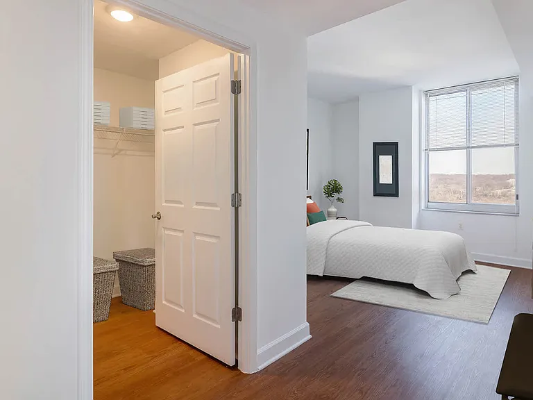 Bedroom with Hard Surface Flooring and Walk-in Closet