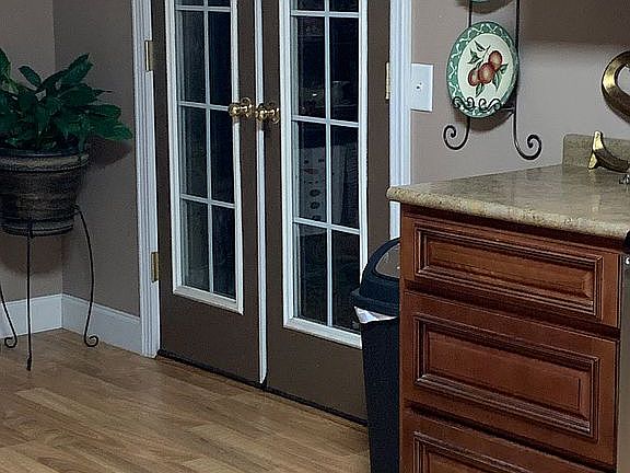 French doors to back patio