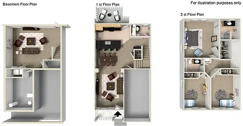 Floor plan 3-BR Townhome
