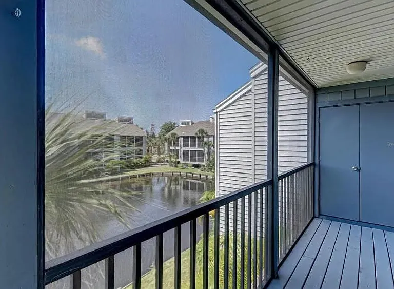 Large lanai with storage closets