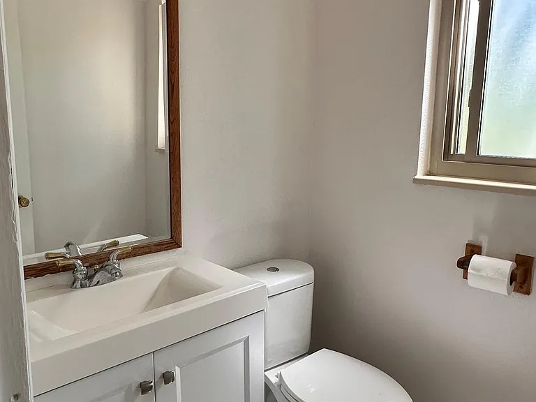 Main floor has a powder room
