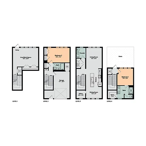 Floor plan 2 Bed / 2.5 Bath