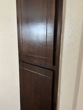 Linen closet with 4 deep and tall shelves