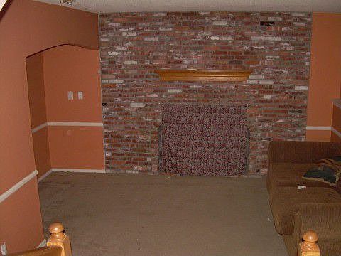 Beautiful Brick Fireplace in Family Room