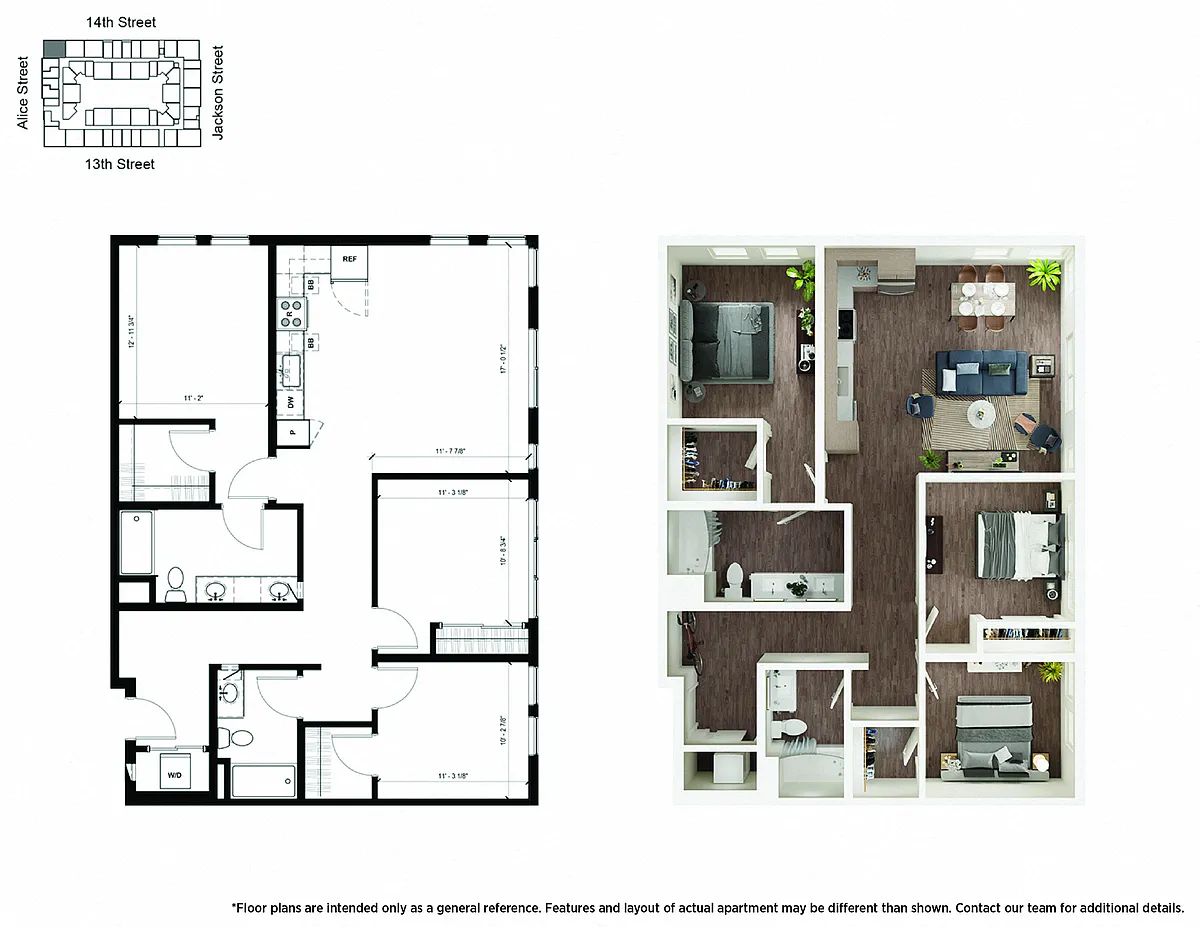 Floor plan D2 3 Bedroom