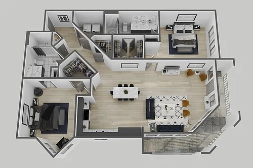 Floor plan 2 Bedroom, 2 Bathroom, 1257 SQFT