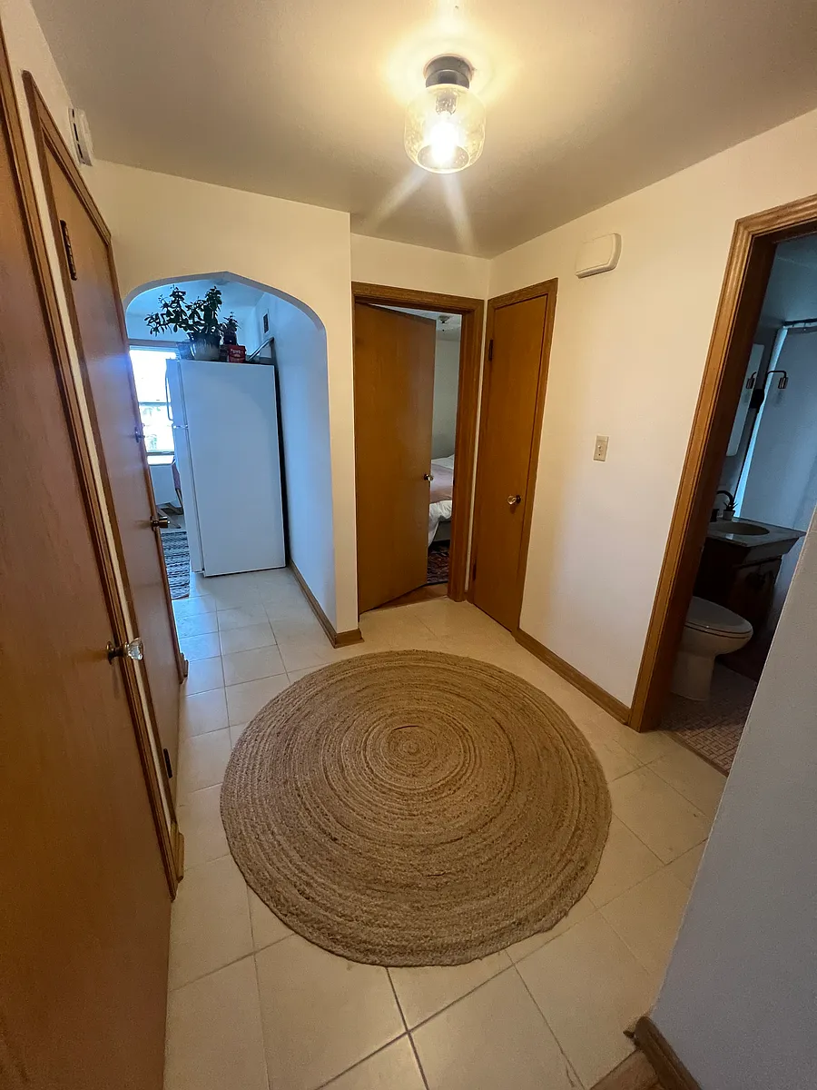 Hallway with 2 coat closets and linen closet - 165 N 67th St
