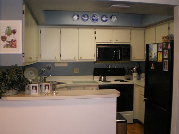 Kitchen open to living area