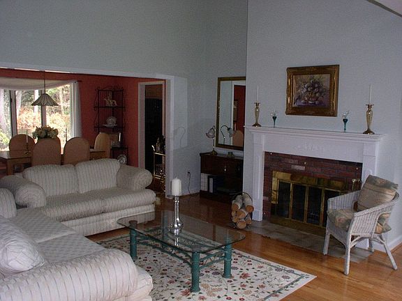 Living room with fireplace