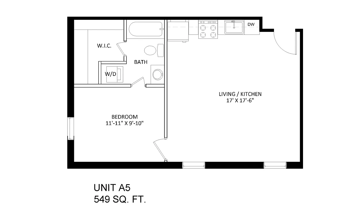 Floor plan 1 bedroom 1 bath