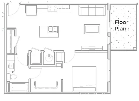 Floor plan 1-Bedroom