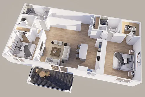 Floor plan Upper - Rear View - 2 Stall