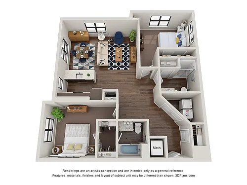 Floor plan 2BR-B