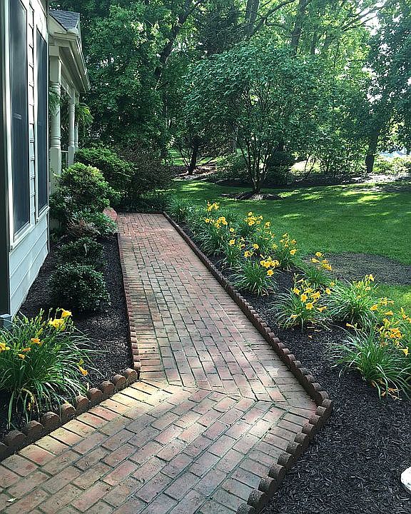 Brick walk to Front Porch