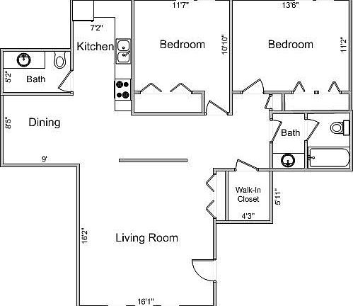 Main Floorplan For 6210 Mineral Point Rd. #23