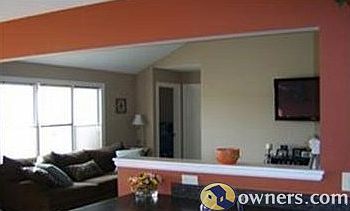 View of living room from kitchen