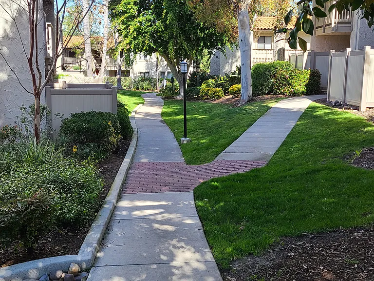 Walkway to unit
