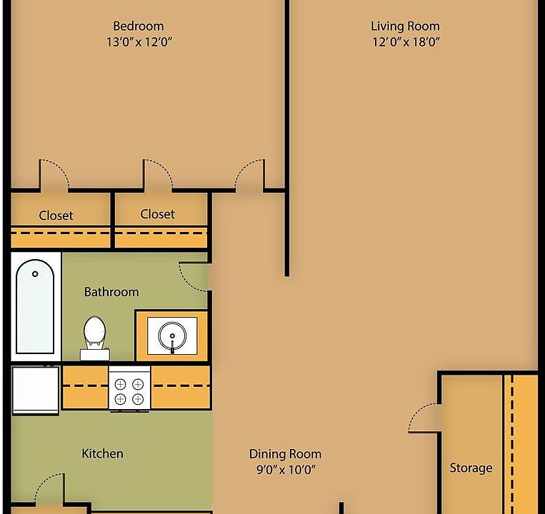 1bedroom 700 sq ft