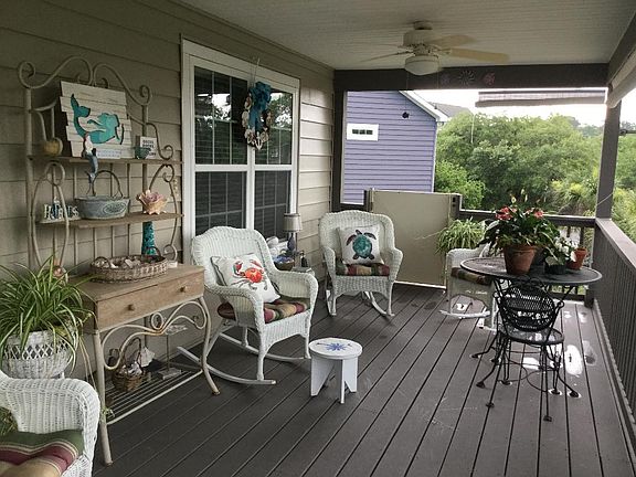 large porch with elevator