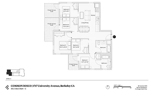 Floor plan 5 Bed 2 Bath - 1058 sqft