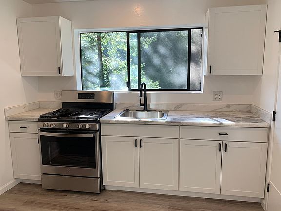 Stainless steel, refrigerator and gas stove, quartz countertop, ample kitchen storage