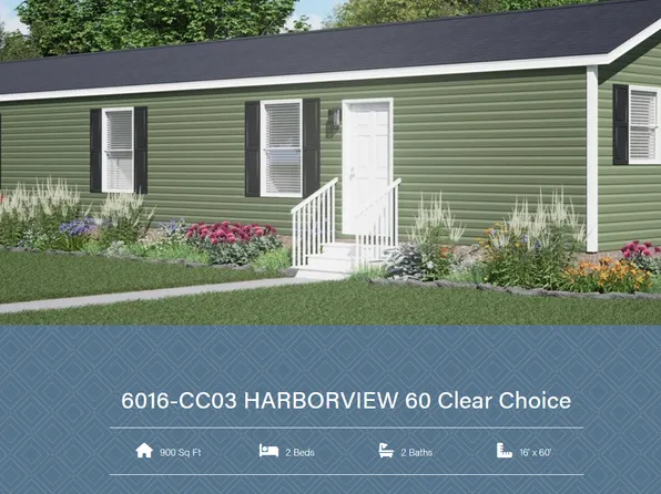 Clayton Harborview 60 (16x60) Plan, Timber Point Mobile Home Community