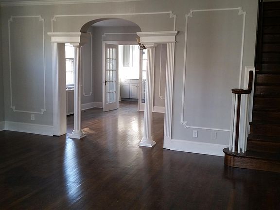 Looking from the front of the house to the back.