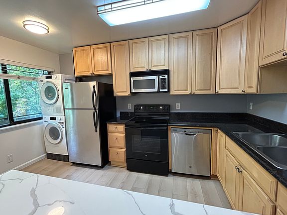Kitchen detail, maple cabinets and granite countertops