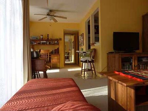 Living room into dining